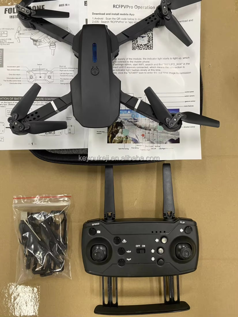 Wholesale E88 Mini Drone 4K Hd Dual Camera Fpv 15 Minutes Flying Long Range Rc Quadcopter Foldable Drone for Beginner