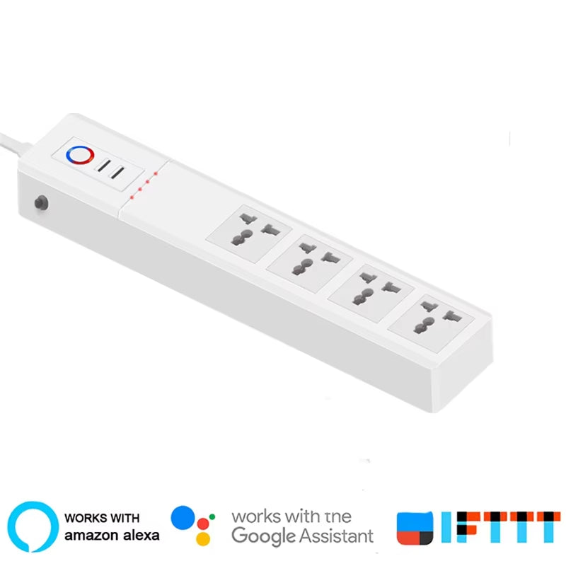 Wifi Smart Power Strip with 4 AC Outlets and 2 USB Ports Surge Protector Universal Multi Plug Sockets ABS Material