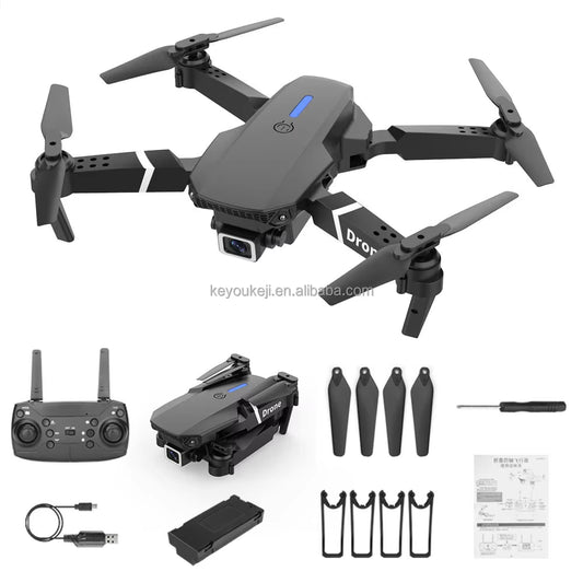 Wholesale E88 Mini Drone 4K Hd Dual Camera Fpv 15 Minutes Flying Long Range Rc Quadcopter Foldable Drone for Beginner