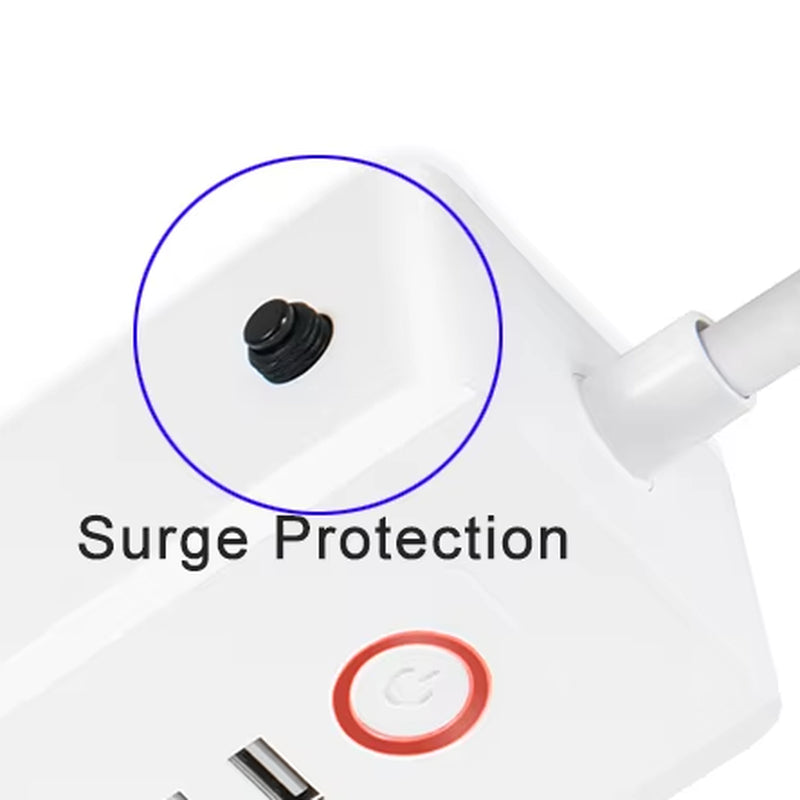 Wifi Smart Power Strip with 4 AC Outlets and 2 USB Ports Surge Protector Universal Multi Plug Sockets ABS Material
