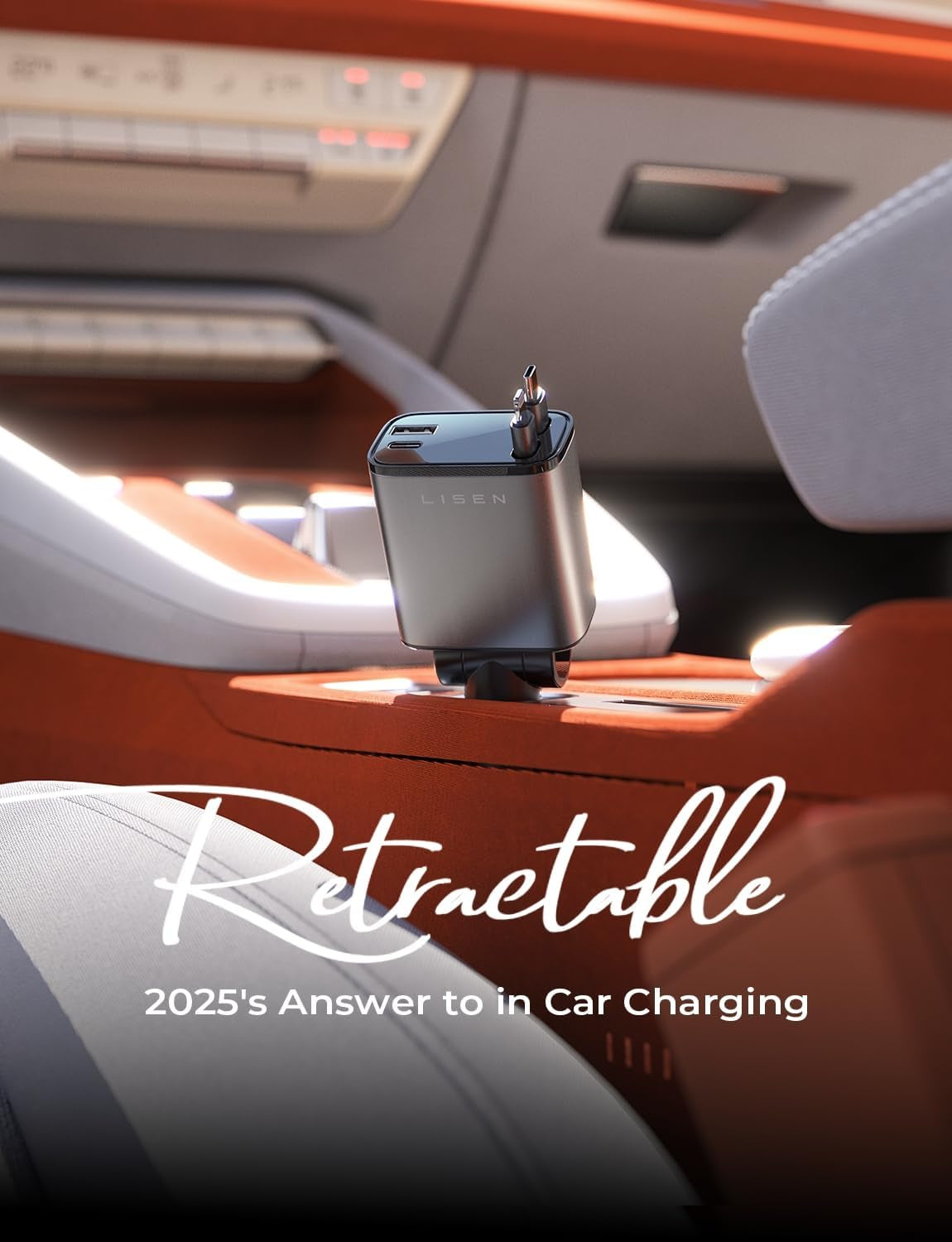 Retractable Car Charger, 69W USB C Car Accessories Adapter for Iphone 16 USB C Charger Fast Charging, Toyota Tacoma Accessories, Travel Essentials Gifts for Women Men, for Iphone 16 Pro Max 15
