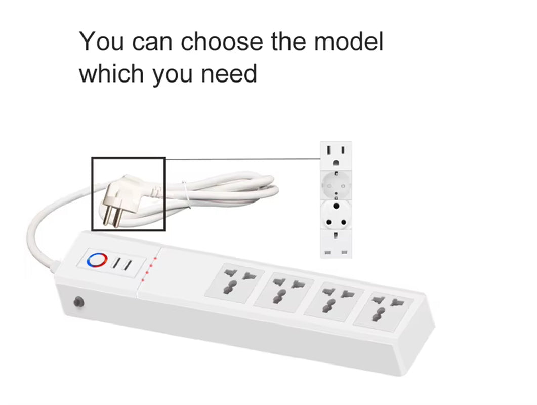 Wifi Smart Power Strip with 4 AC Outlets and 2 USB Ports Surge Protector Universal Multi Plug Sockets ABS Material