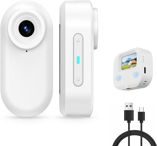 Body Camera, Thumb Action Camera HD 1080P Video Recorder, Small POV Camcorder with Motion Detection, 1.47'' Screen Magnetic Sports Cam Wireless Charging Case, Mini Body Cam for Pets/Cycling/Vlogging