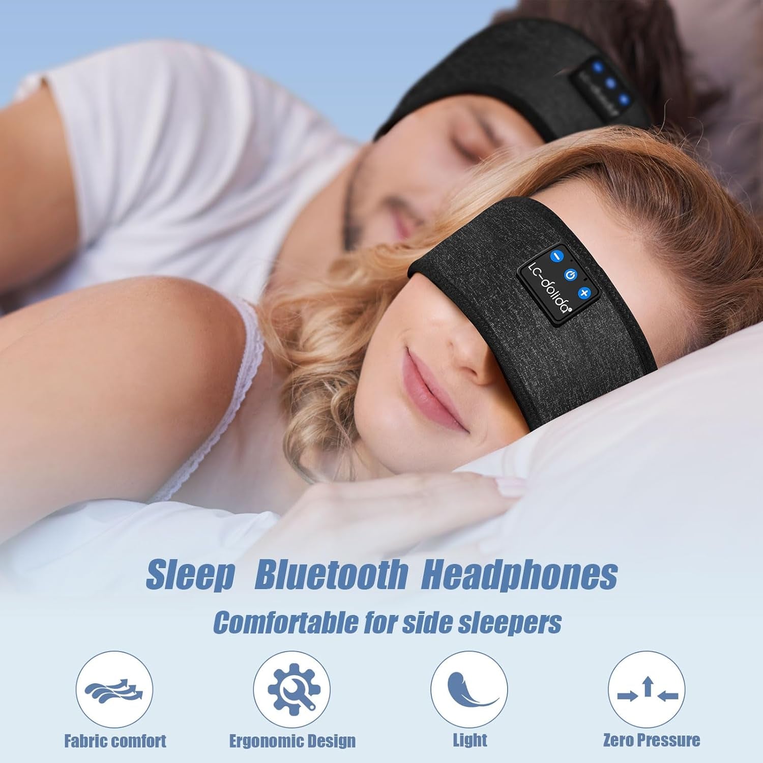 Bluetooth Headband, Sleep Headphones Headband Headphones Earphones Wireless, Sleep Mask for Sleeping, Sports, Gifts, Workout, Jogging, Yoga,Insomnia, Air Travel, Meditation