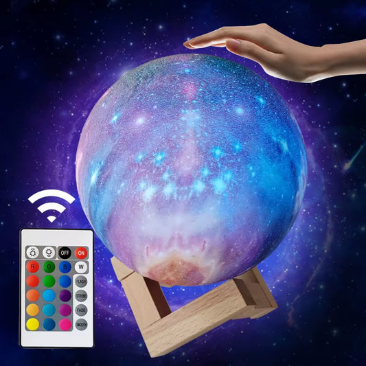 Real Price 12Cm 20Cm Star Kids Night Light LED Moon Table Touch Lamp with Wood Stand